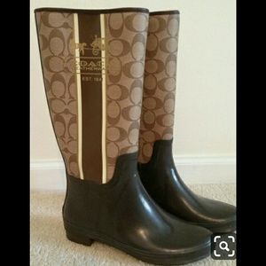 Coach "Pammie" Rain Boot in Brown